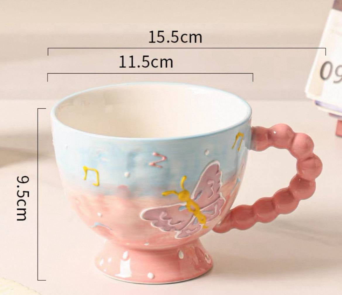 مج بورسلين كيوت بفراشة بارزة – لمسة أنوثة ورُقي في كل تفصيلة