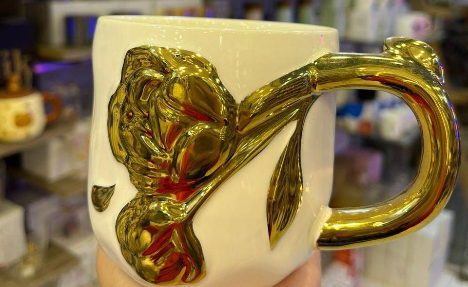 مج بورسلين فلاور بيد قاعدة جذع شجرة ذهبي