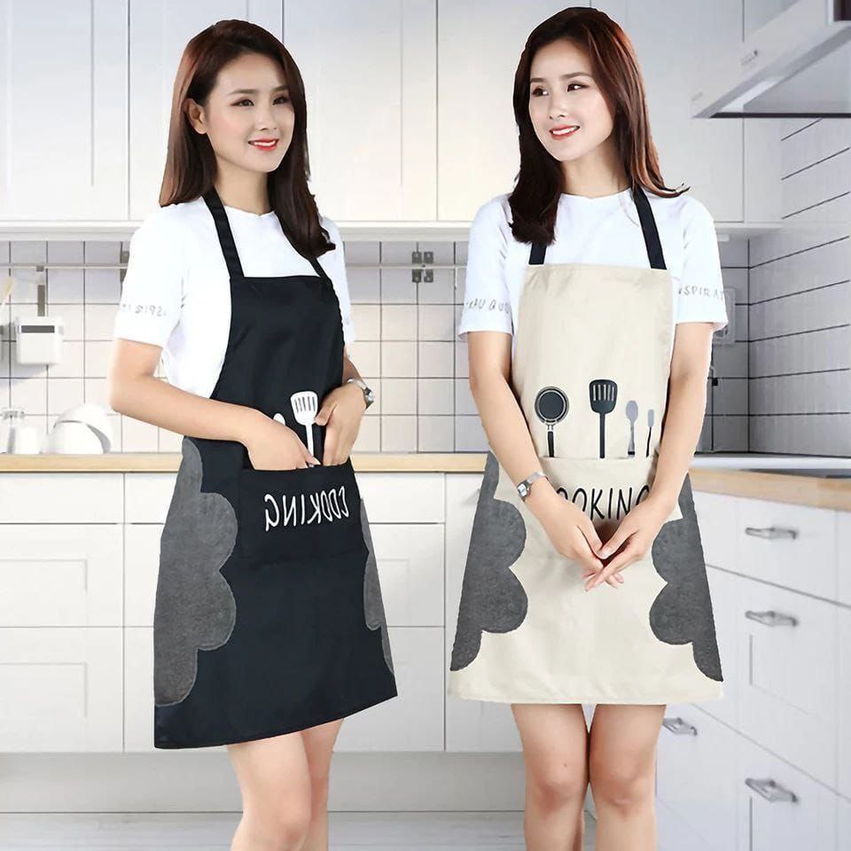 مريلة مطبخ ضد المياه والزيوت بفوطة وجيب – تصميم عملي للخدمة اليومية