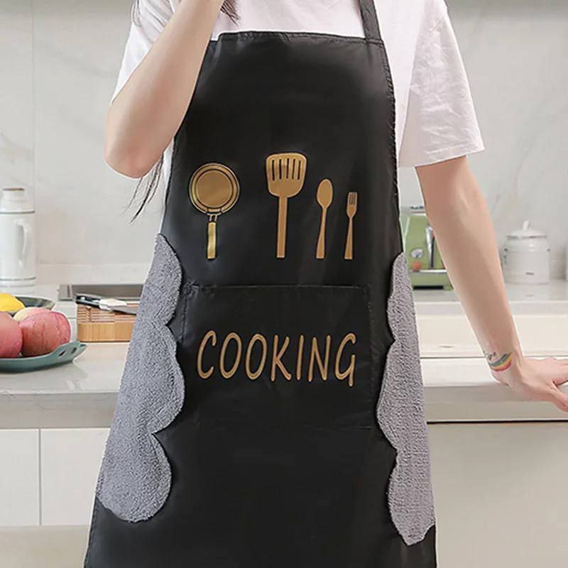 مريلة مطبخ ضد المياه والزيوت بفوطة وجيب – تصميم عملي للخدمة اليومية
