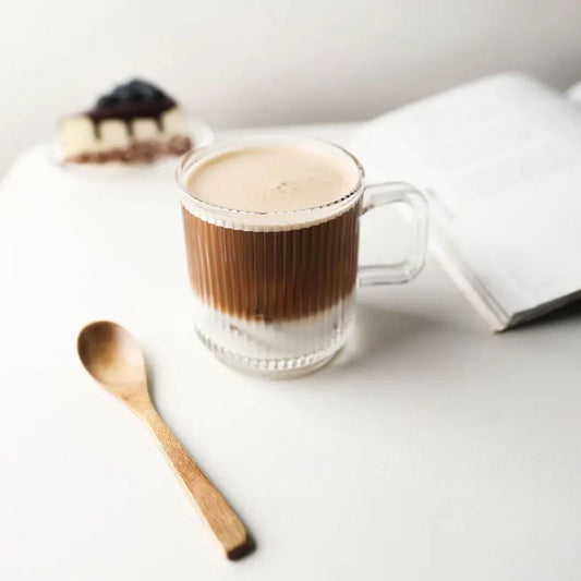 طقم مج شاي ونسكافيه كريستال بيور مضلع