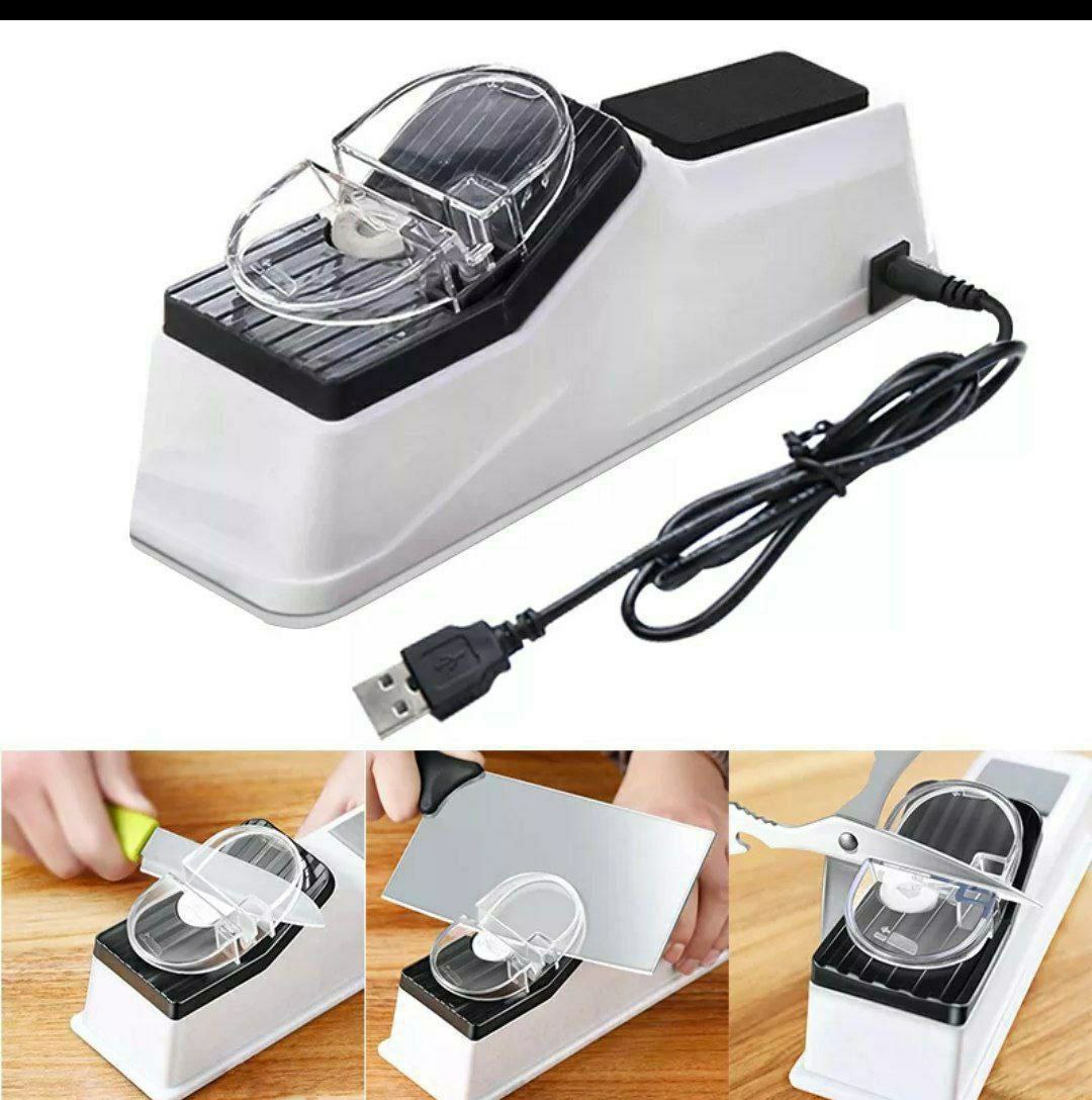 مسن سكاكين كهربائي USB متعدد الوظائف – يشحذ السكاكين والمقصات بسهولة وسرعة
