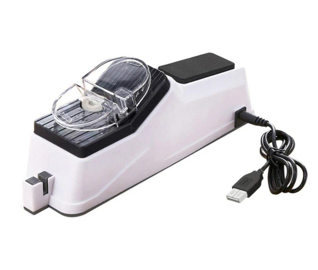 مسن سكاكين كهربائي USB متعدد الوظائف – يشحذ السكاكين والمقصات بسهولة وسرعة