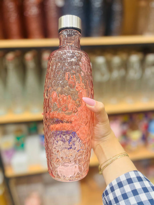 زجاجات زجاج فاخرة بغطاء ستيل أنيق