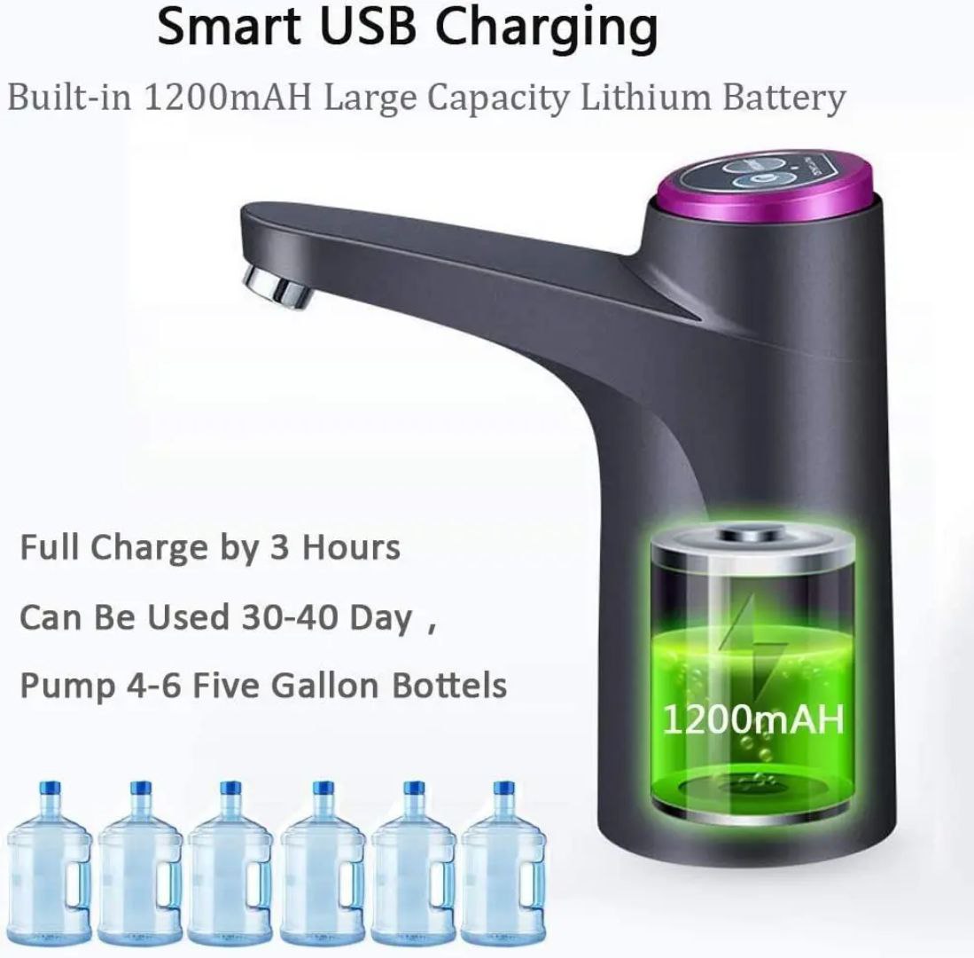 مضخة مياه كهربائية محمولة USB – موزع مياه أوتوماتيكي للجالون