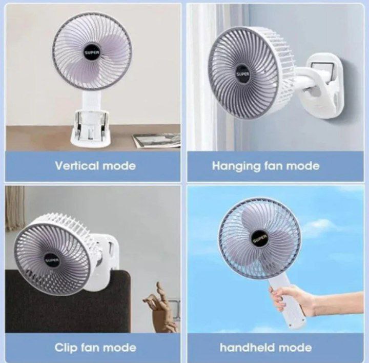 مروحة شحن محمولة – قوية، عملية، ومثالية للتنقل والاستخدام اليومي