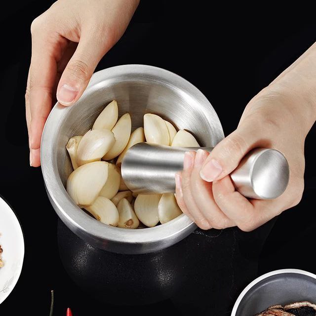 هون استانلس ستيل صب بالكامل – لطحن مثالي للتوابل والثوم