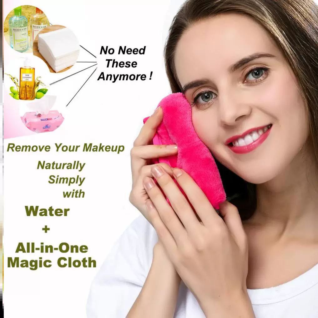 فوطة إزالة المكياج بالماء فقط – ناعمة وآمنة على البشرة بدون مزيل