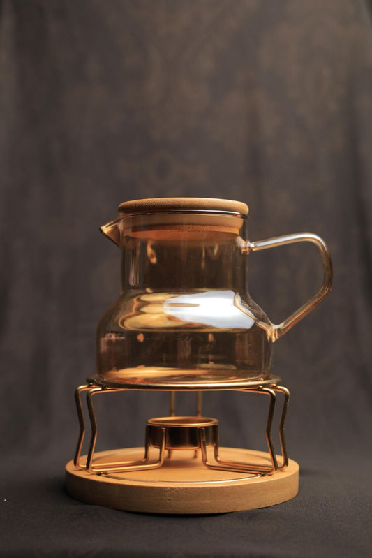 براد بيركس حراري بغطاء خشب واستاند شمعة – لمسة فخامة على طاولة التقديم