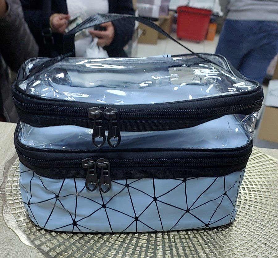 شنطة ميكب 2 دور لتنظيم مستحضرات التجميل والاكسسوارات