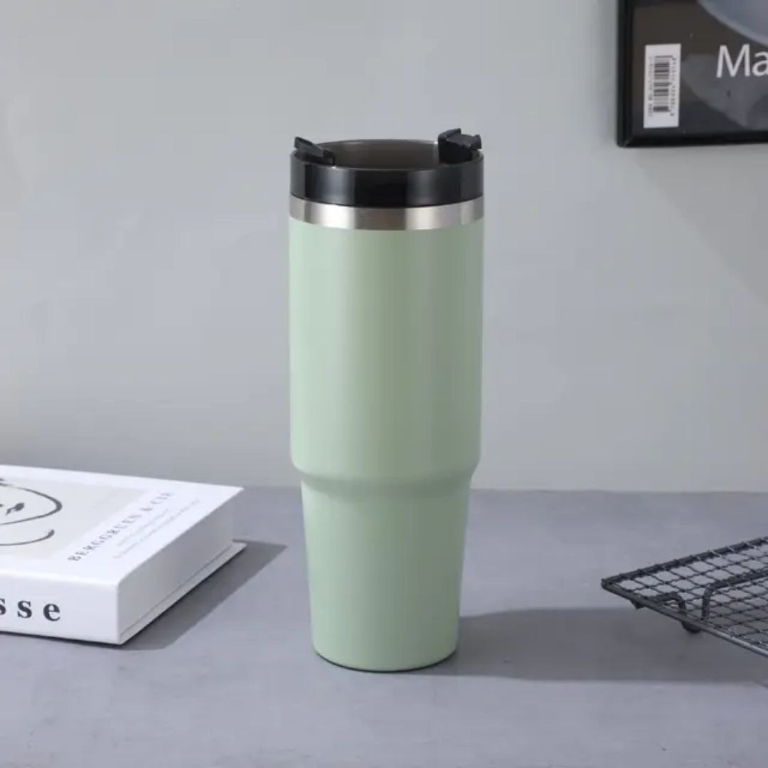 مج حراري استانلس 600ml – تصميم أنيق بيد وشاليموه للمشروبات الساخنة والباردة