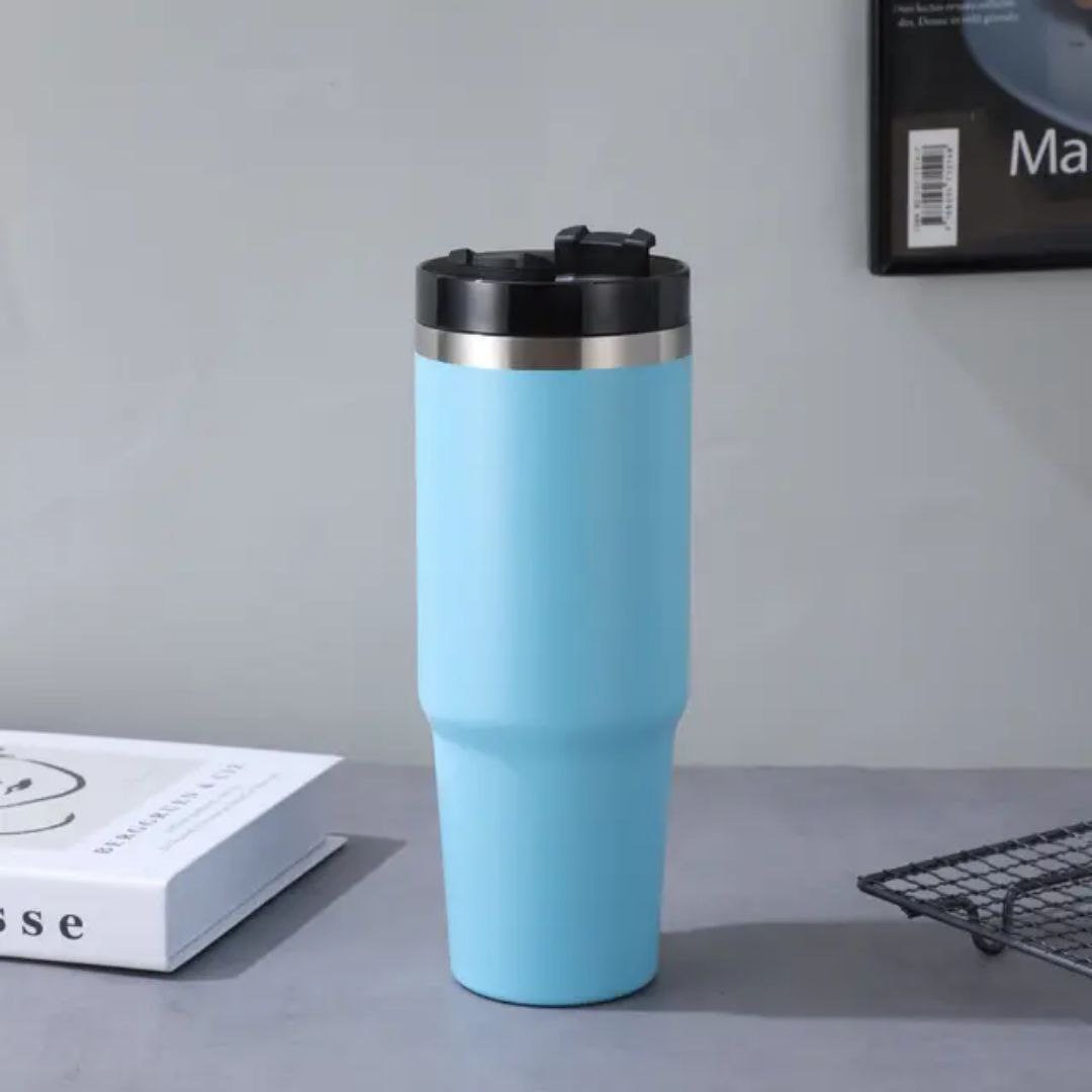 مج حراري استانلس 600ml – تصميم أنيق بيد وشاليموه للمشروبات الساخنة والباردة