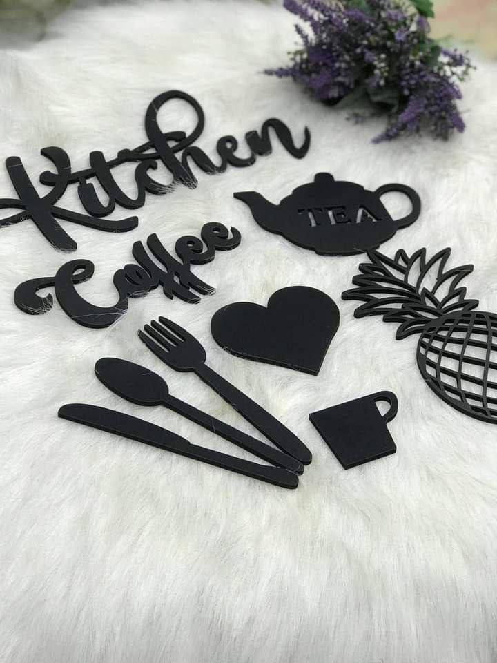 طقم ديكور خشب أسود – 9 قطع مميزة بتفاصيل راقية | الطقم اللي الكل سأل عليه! 🖤🌸