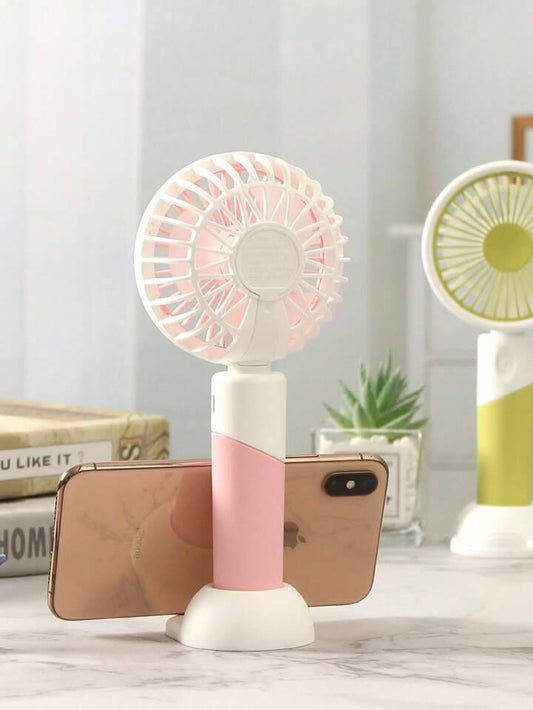 مروحة يد محمولة USB – برودة فورية في أي مكان مع قاعدة للموبايل