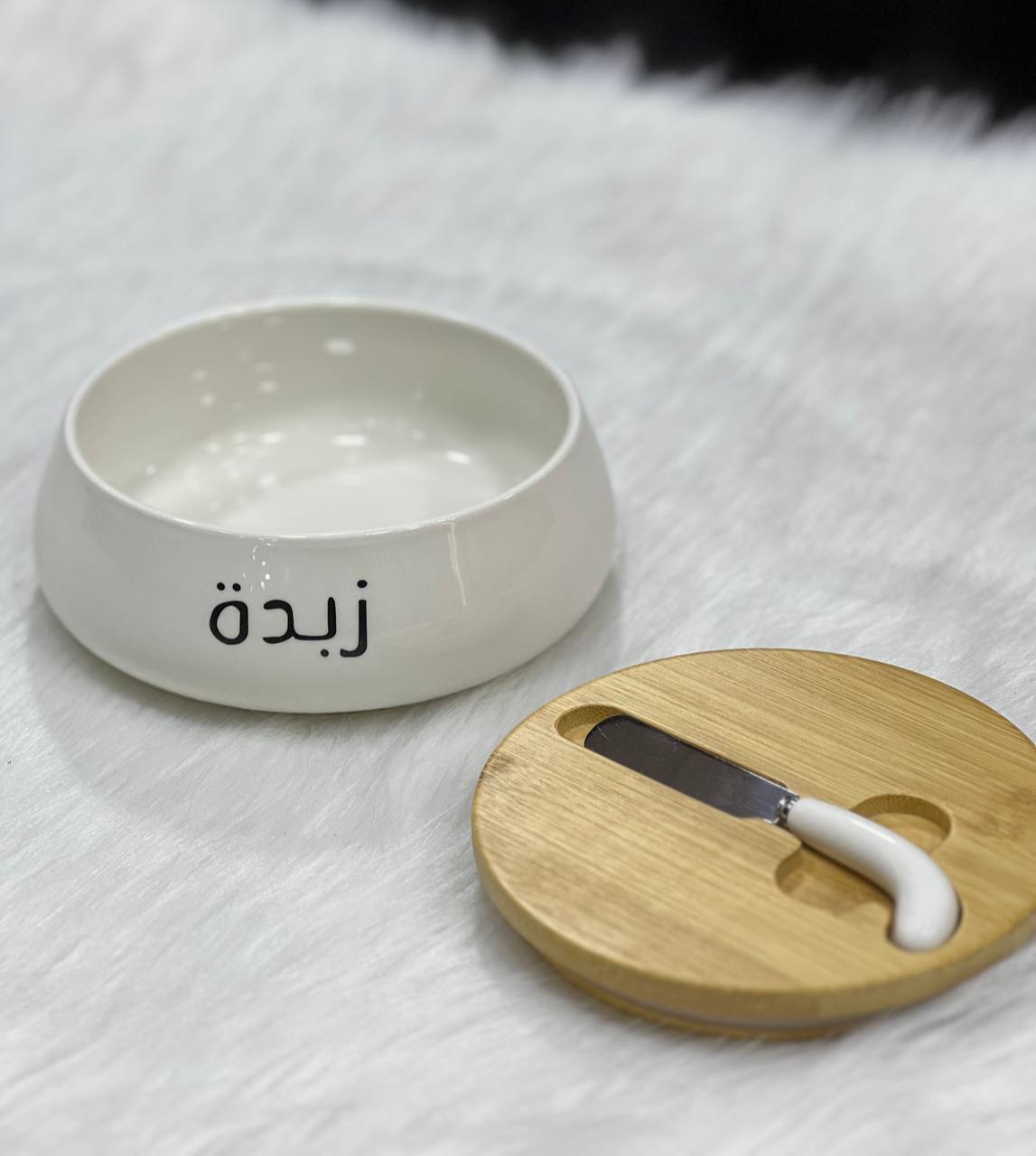 🧈 علبة زبدة بورسلين حراري – حجم 500 مل