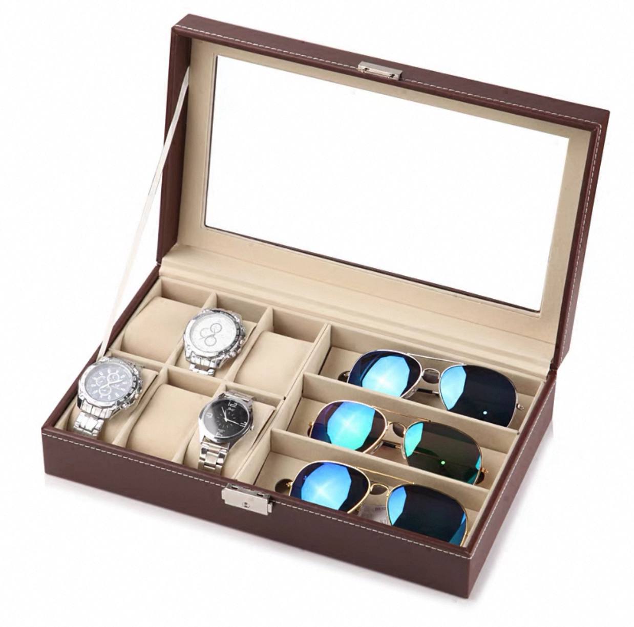بوكس فاخر لتنظيم الساعات والنظارات – فخامة وأناقة في قطعة واحدة ⌚🕶️