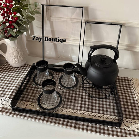 براد شاي أسود فخم بسعة 1.2 لتر مع مصفاة استانلس