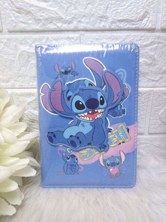 نوت بوك استيتش To Do List – الحجم الكبير مع غلاف مجسم 💙🤍✨