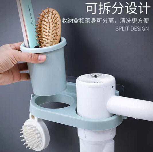 💈 حامل استشوار حائطي بلاستيك – لتنظيم مثالي وسهولة في الاستخدام