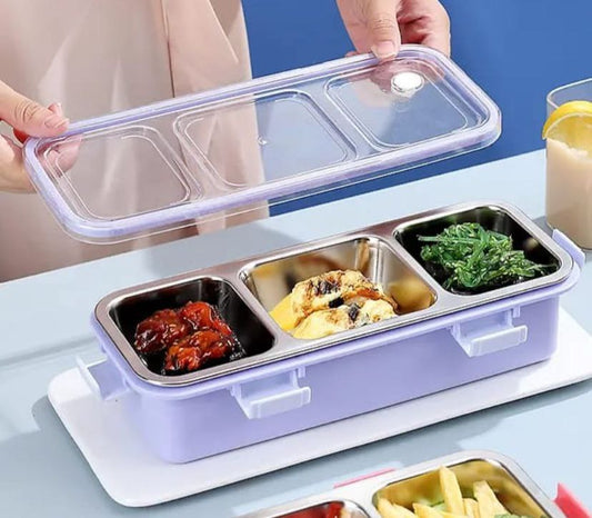 لانش بوكس استانلس ستيل 304 – تقسيم عملي وصحي 😍❤️