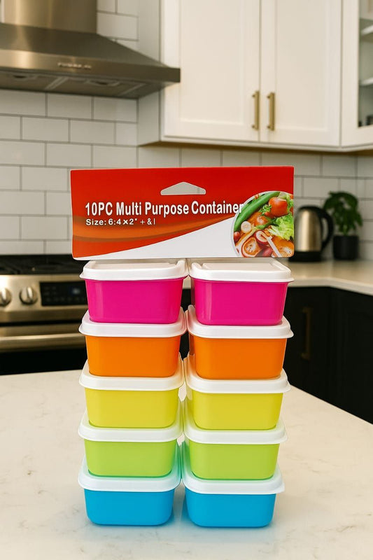 طقم علب بلاستيك ميني 10×1 – عملي ومنظم لحياتك اليومية ✨