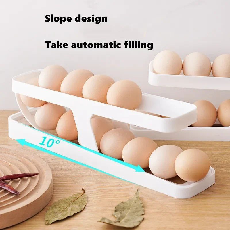 منظم البيض 2 دور – تصميم جديد وموفر للمساحة 🥚🧊