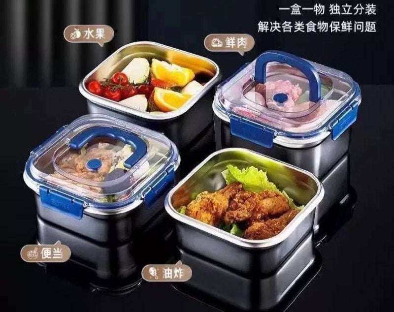 علبة حفظ طعام صاج بغطاء محكم – 1 لتر 🍱✨