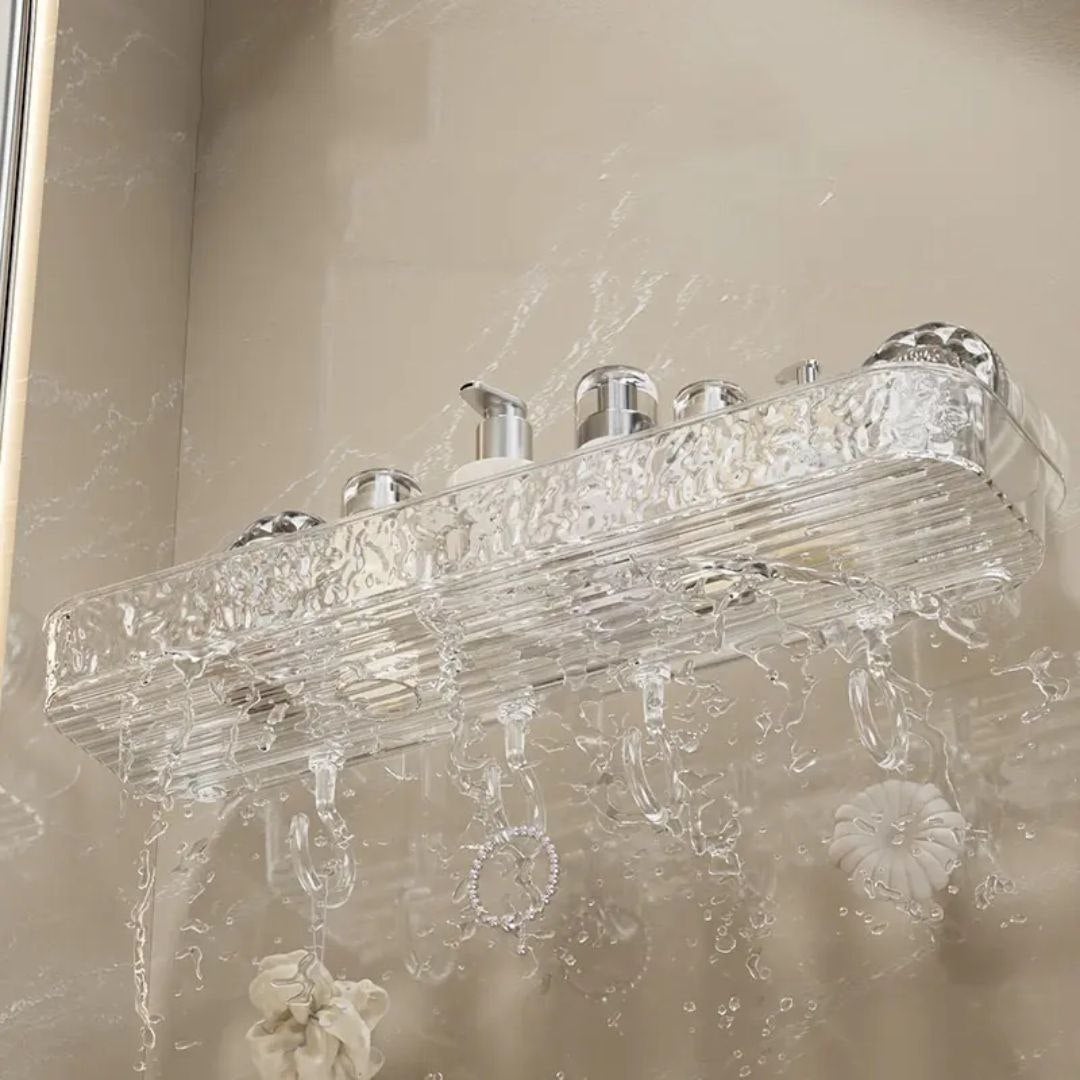 🛁 رف الحمام الأكريليك الشفاف – البساطة بتنظم أكتر
