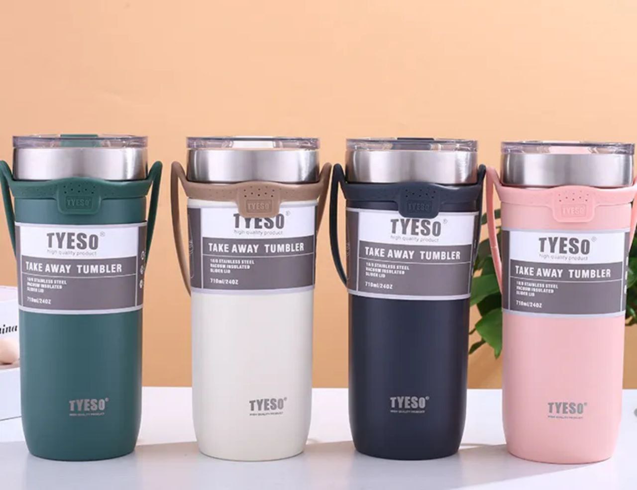 مج حراري بشاليموه TYESO الأصلي للمشروبات الساخنة والباردة – تصميم أنيق بيد سيليكون ومتوفر بمقاسات وألوان متعددة