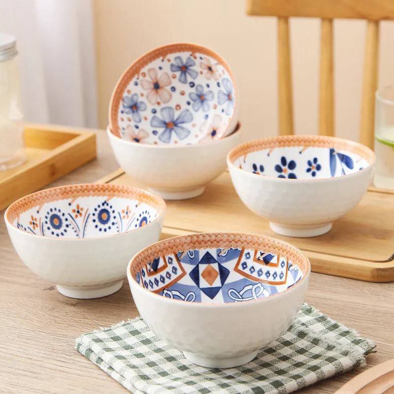 طقم بولات بورسلين أندلسي 🍱🍜 – 4 أو 6 قطع بتصميم أنيق وألوان مبهجة