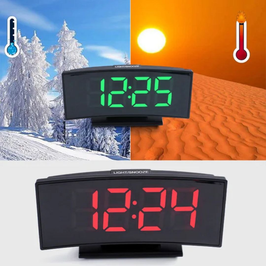 منبه ديجيتال بشاشة LCD – تصميم ذكي يحافظ على وقتك وأناقة مكانك