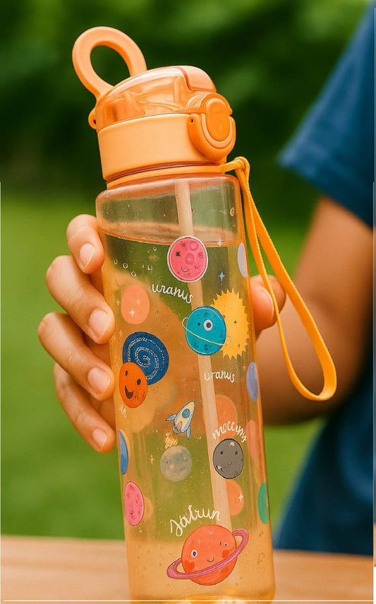 زجاجة مياه أكريليك شفافة محكمة الغلق – رفيقة يومك في كل مكان!