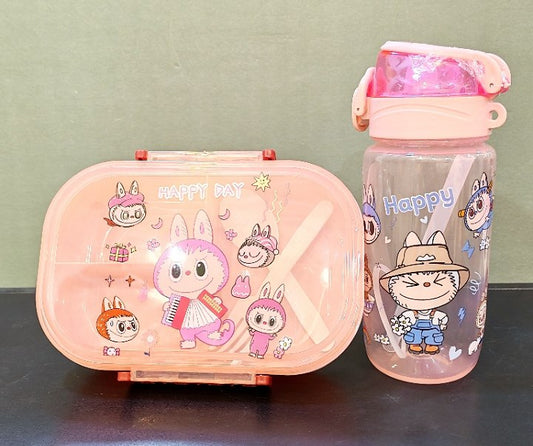 طقم لانش بوكس + زمزمية 2×1 – عملي وأنيق للجنسين