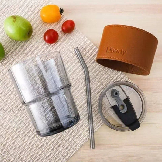 مج زجاج فاميه حراري بغطاء محكم وشاليموه – تصميم عصري للمشروبات الساخنة والباردة (سعة 500 مل)