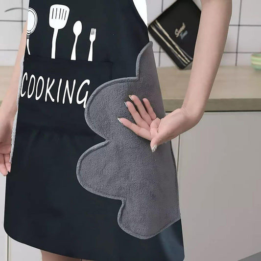 مريلة مطبخ ضد المياه والزيوت بفوطة وجيب – تصميم عملي للخدمة اليومية