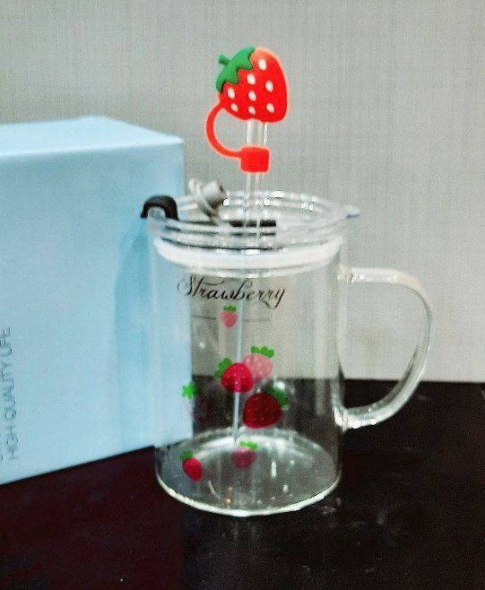 مج بايركس حراري بغطاء محكم وشاليمو زجاج – 330ml عملي وأنيق