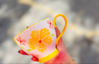 مجات بورسلين برسومات زهور بارزة – أناقة وحيوية لكل لحظة