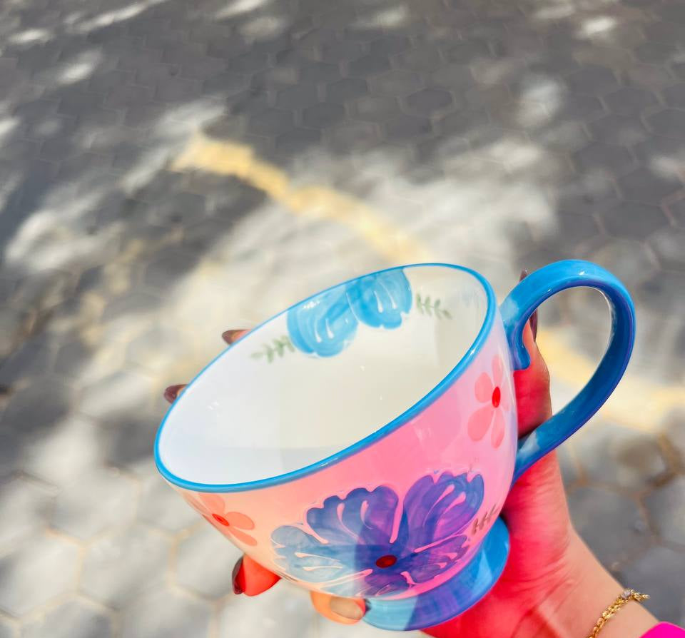 مجات بورسلين برسومات زهور بارزة – أناقة وحيوية لكل لحظة