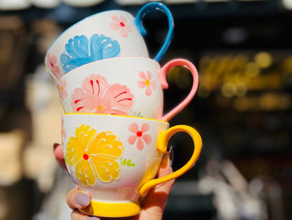 مجات بورسلين برسومات زهور بارزة – أناقة وحيوية لكل لحظة