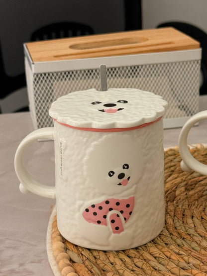 مج بورسلين مط حراري بغطاء ومعلقة – تصميم عصري فاخر للمشروبات الساخنة