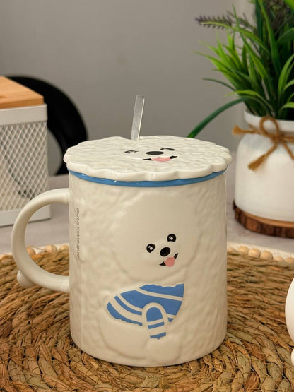 مج بورسلين مط حراري بغطاء ومعلقة – تصميم عصري فاخر للمشروبات الساخنة