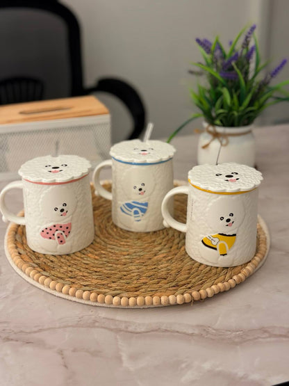 مج بورسلين مط حراري بغطاء ومعلقة – تصميم عصري فاخر للمشروبات الساخنة