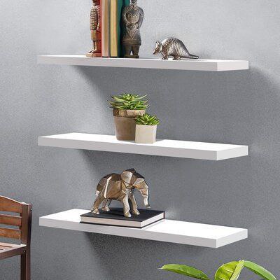 طقم رفوف ديكور خشب MDF طاير – 3 قطع بتصميم عصري أنيق