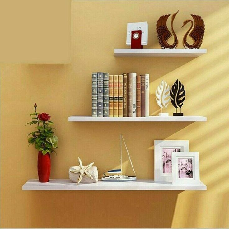 طقم رفوف ديكور خشب MDF طاير – 3 قطع بتصميم عصري أنيق