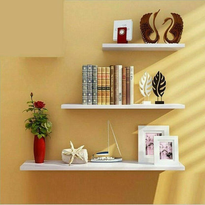 طقم رفوف ديكور خشب MDF طاير – 3 قطع بتصميم عصري أنيق