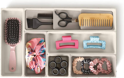 منظم أدراج 6 قطع بتصميم حصري – قابل للتعديل لترتيب مثالي للأدوات والإكسسوارات