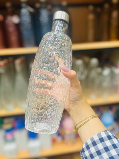 زجاجات زجاج فاخرة بغطاء ستيل أنيق