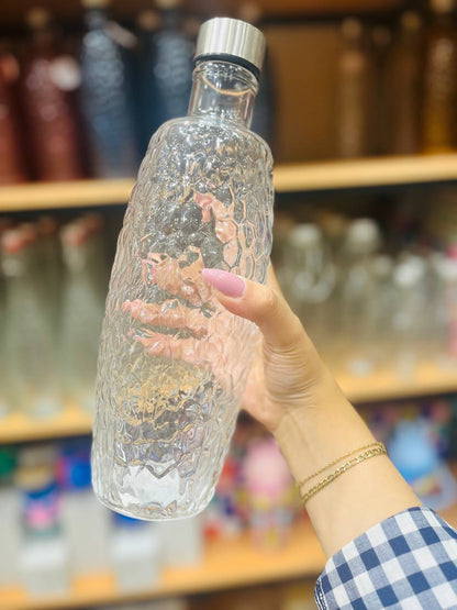زجاجات زجاج فاخرة بغطاء ستيل أنيق