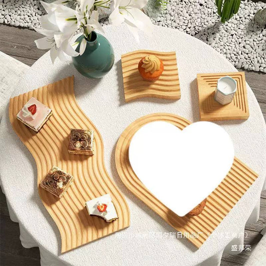 سرفيس تقديم خشب زان – تصميم زجزاج عصري ومميز