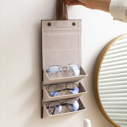 منظم نظارات جلد 5 خانات – لحماية النظارات والإكسسوارات بمظهر أنيق وفخم